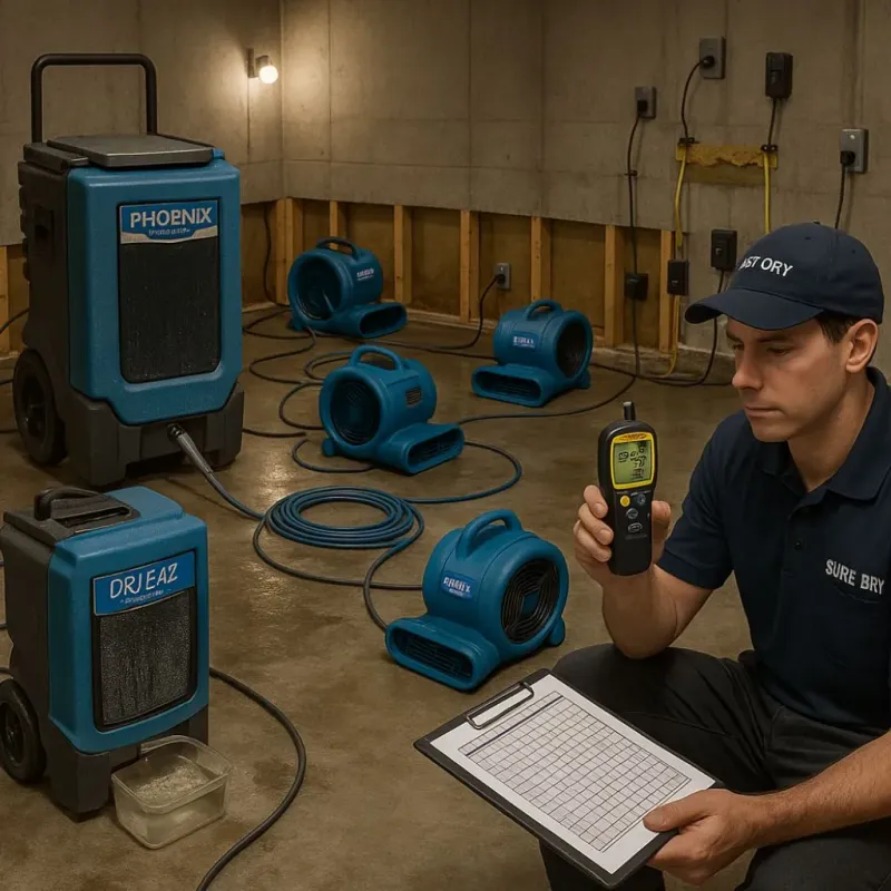 Structural Drying and Dehumidification process in Bland County, VA